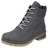 Winterstiefelette RIEKER, Damen, Gr. 40, grau (dunkelgrau), Lederimitat, Textil, klassisch, Schuhe, Schnürboots, Stiefelette, Blockabsatz, mit Innen-Reißverschluss