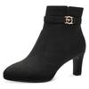 Stiefelette TAMARIS, Damen, Gr. 41, schwarz, Textil, unifarben, Veloursleder, elegant, Schuhe, Trichterabsatz, Abendschuh mit elegantem Zierriemchen mit Logoemblem