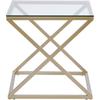 Beistelltisch JAHNKE "XTRA BY SIDE", gold (klarglas, gold, goldfarben, klarglas), B:50cm H:50cm T:50cm, Tische, Nachttisch/Beistelltisch in Gold-Look, aus Sicherheitsglas gefertigt