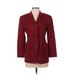 Gianni Wool Blazer Jacket: Below Hip Red Print Jackets & Outerwear - Women's Size 4 Petite