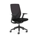 HON Flexion Office Chair Plastic/Acrylic/Upholstered in Black | 42.5 H x 27.13 W x 25 D in | Wayfair HFXT1.F0.STC.A.H.IM.CU10.NL.SB.T