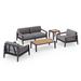 NewAge Products Outdoor Furniture Rhodes 4 Seater Patio Chat Set w/ Coffee Table & Side Table Wood/Natural Hardwoods/Teak in Gray | Wayfair 91409