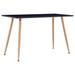 George Oliver Dining Table Black & Oak 47.2"X23.6"X29.1" MDF Wood in Black/Brown | 29.1 H x 47.2 W x 23.6 D in | Wayfair