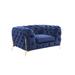 Armchair - Willa Arlo™ Interiors Whately 50" Wide Tufted Armchair Velvet/Fabric in Blue | 30 H x 50 W x 40 D in | Wayfair