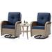 Winston Porter Hilmir 2 - Person Outdoor Seating Group w/ Cushions Synthetic Wicker/All - Weather Wicker/Wicker/Rattan in Blue/Brown | Wayfair