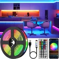 Bande Lumineuse LED USB 5V Ruban Lumineux RGB5050 Mural Télécommande Flexible Diode Lumineuse