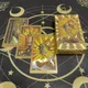 Divination 12x7cm Gold Tarot Cards Big Size Witch Supplies for Beginners with Guide Book Catan Board