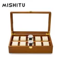 MISHITU Solid Wood Watchs Storage Box Jewelry Box for Watch Bracelets Premium Jewelry Storage