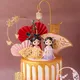 Hanfu Chinese Girl Cake Decoration Wedding Birthday Party Supplies Classical Screen Cake Toppers