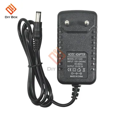 AC 100–240 V DC 12 V 2 A EU-US-Stecker Netzteil Konverter Ladegerät 5,5 x 2,1 mm Schnittstelle Image