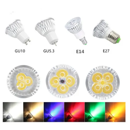 LED-Lampen scheinwerfer 3w 4w 5w gu10 gu5.3 e27 e14 5 3 v 110v kaltweiß natur weiß 220 k rot grün