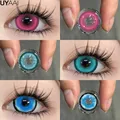 Uyaai Cosplay Farb kontaktlinsen für Augen Anime rote Linsen Kosmetik schwarze Linsen Halloween weiß