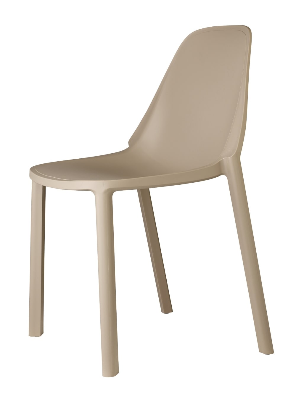Chaise design en plastique taupe