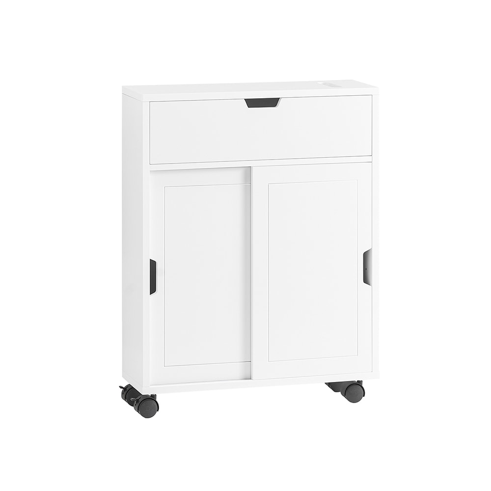 Meuble de rangement effet bois blanc