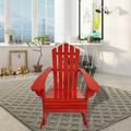 CoSoTower Reclining Wooden Outdoor Rocking Adirondack chair Red