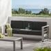 Cape Coral Aluminum and Sunbrella Outdoor 3 Seater Sofa with Cushions by Christopher Knight Home
