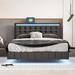 Queen Size Floating Bed Frame with LED Lights and USB Charging