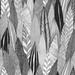 Grey & White Fern & Feathers Peel and Stick Wallpaper