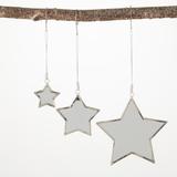 2"H, 3"H and 4.75"H Sullivans Mirrored Star Ornament - Set of 3, Clear Christmas Ornaments