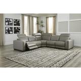 Signature Design by Ashley Correze Gray 5-Piece Power Reclining Sectional - 115"W x 115"D x 33"H