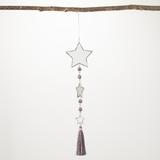 19"H Sullivans Mirrored Star Trio Ornament, Silver Christmas Ornaments - 4.5"L x 1"W x 19"H