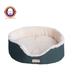 Cat Bed Oval pet cuddle house, Laurel Green/Ivory - 22"L x 19"W x 8"H