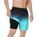 Mens Trunks Mens Board Shorts Swimwear Mens Swim Trunks with Compression Liner Dark blue gradient 2XL