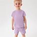 Wavsuf Newborn Outfits Set Solid Cotton Short Sleeve Comfort Shorts Purple Clothes Sets Size 11-12 Years