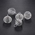 10pcs 15/25/30mm Spiral Bead Cages Pendants Silver Plated for Jewelry Making Crafting Findings DIY Necklace Bracelet Accessories - (Color: Silver; Size: 25x30mm)