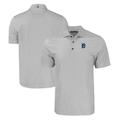 Men's Cutter & Buck Gray Detroit Tigers Pike Eco Tonal Geo Print Stretch Recycled Polo