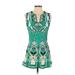 Alfani Casual Dress - A-Line V Neck Sleeveless: Green Dresses - Women's Size 6 Petite