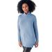 Plus Size Women's Ribbed Turtleneck Tunic Sweater by ellos in Dream Blue (Size 22/24)