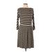 Vince Camuto Casual Dress: Tan Stripes Dresses - Women's Size Large