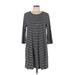 Bobbie Brooks Casual Dress - Shift Crew Neck 3/4 sleeves: Black Color Block Dresses - Women's Size Large