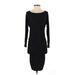 BCBGMAXAZRIA Casual Dress - Bodycon: Black Solid Dresses - Women's Size 2X-Small
