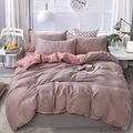 OPICA Duvet Cover Single size Duvet Cover Set Simple Pink Duvet Covers cotton with Zipper Closure Soft Kids Teen Boys Bedding Set,1 Quilt Cover+1 bed sheet+2 Pillowcases 50x75cm,4 Pieces