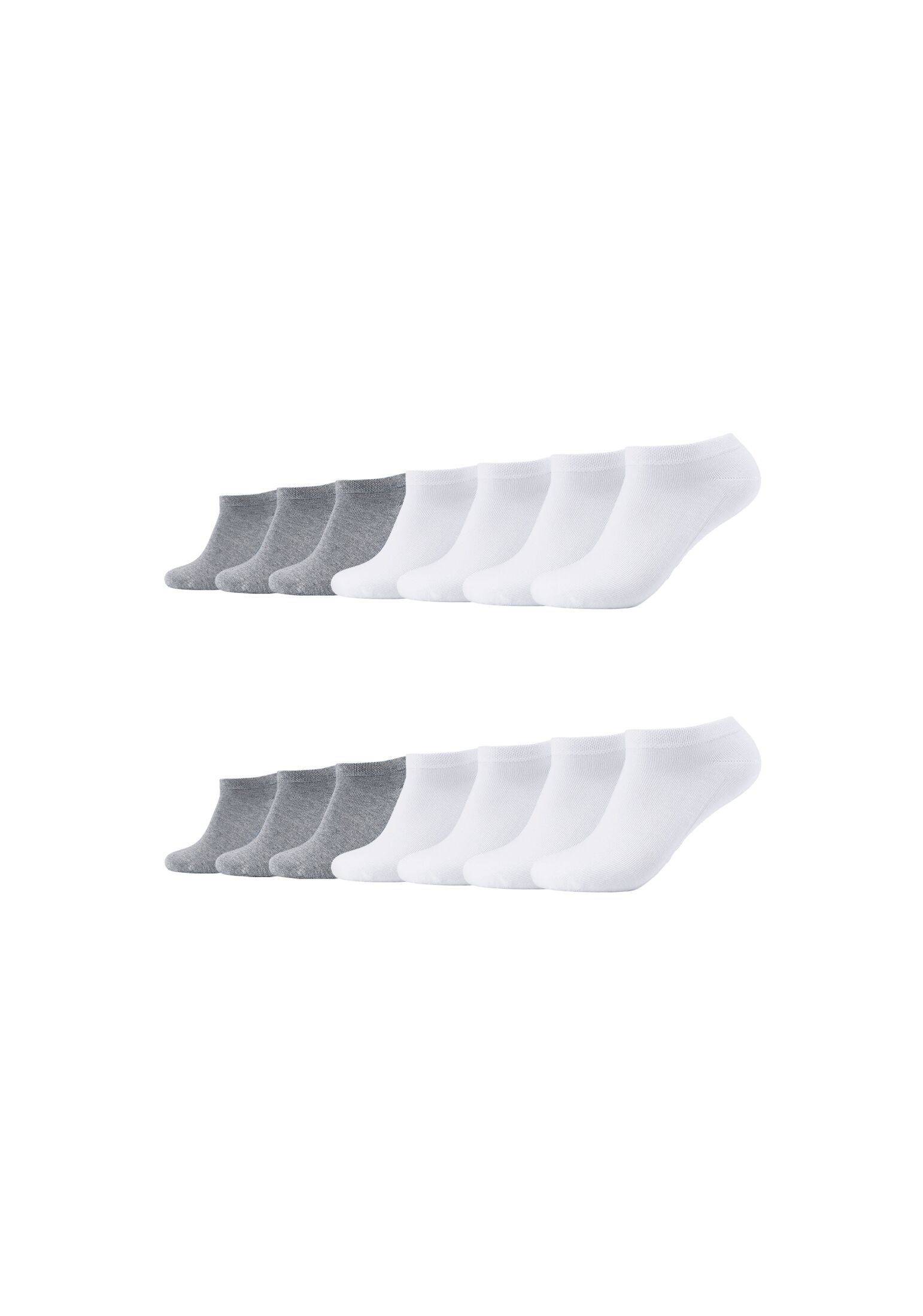 Sneakersocken CAMANO "Sneakersocken 14er Pack", Herren, Gr. 43-46, grau (weiß grau), 77% Baumwolle, 22% Polyamid, 1% Elasthan, uni, Socken Sneakersocken
