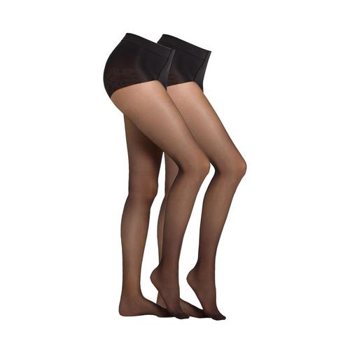 „Feinstrumpfhose CAMANO „“Strumpfhose 2er Pack““ Gr. 48/50, schwarz (black) Damen Strumpfhosen Feinstrumpfhosen“