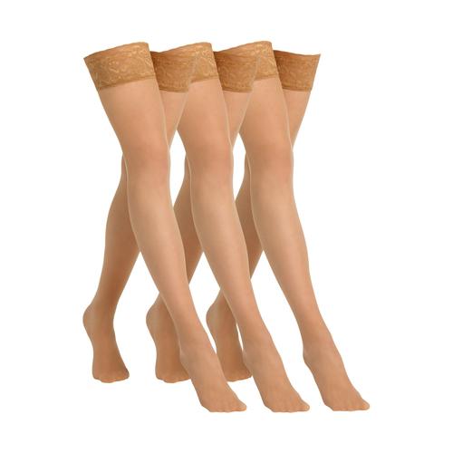 „Feinstrumpfhose CAMANO „“Halterlose Strümpfe 3er Pack““ Gr. L, rosa (powder) Damen Strumpfhosen Feinstrumpfhosen“