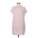 Madewell Casual Dress - Shift Crew Neck Short sleeves: Pink Print Dresses - Women's Size Small