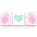 Outside In Art Studio Abstract Pink Rose & Mint Heart, 3-Piece Paper Prints Paper | 14 H x 11 W x 0.063 D in | Wayfair