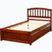 Red Barrel Studio® Tonsey Solid Wood Storage Bed Frame w/ Headboard Wood in Brown | 37.63 H x 41.83 W x 79.63 D in | Wayfair