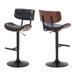 Corrigan Studio® Lakitia Swivel Adjustable Height Stool Upholstered/Leather/Metal/Faux leather in Black | Wayfair A520B63C4E534AABB278D6FC3C80A8D9