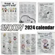 Snoopy 2024 Calendar Anime Wall Hanging Calendar Decoration Stationery School Office Supplies