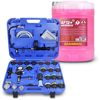 Enva Kühlsystem Prüfgerät inkl. Befüllsystem + 10 L Antifreeze AF12+ [Hersteller-Nr. 40825828] Image