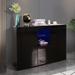 Sideboard Cabinet with LED Light High Gloss Kitchen Storage Cabinet Buffet Cabinet Cupboard Buffet Display Cabinet TV Stand