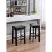 29" Counter Height Bar Stools Backless Leather Saddle Barstools with Solid Wood Legs for Kitchen Counter (Set of 2)