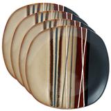 Hometrends Bazaar Brown 4 Piece 8.5 Inch Soft Square Stoneware Salad Plate Set in Brown