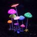 Bitray Aquarium Decorations Glowing Artificial Mushroom Multi Color Plastic Aquarium Ornament for Fish Tank Aquarium Landscape