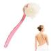 Shower Body Brush with Bristles and Loofah Back Scrubber Bath Mesh Sponge with Curved Long Handle for Skin Exfoliating Bath Massage Bristles Suitable Pink